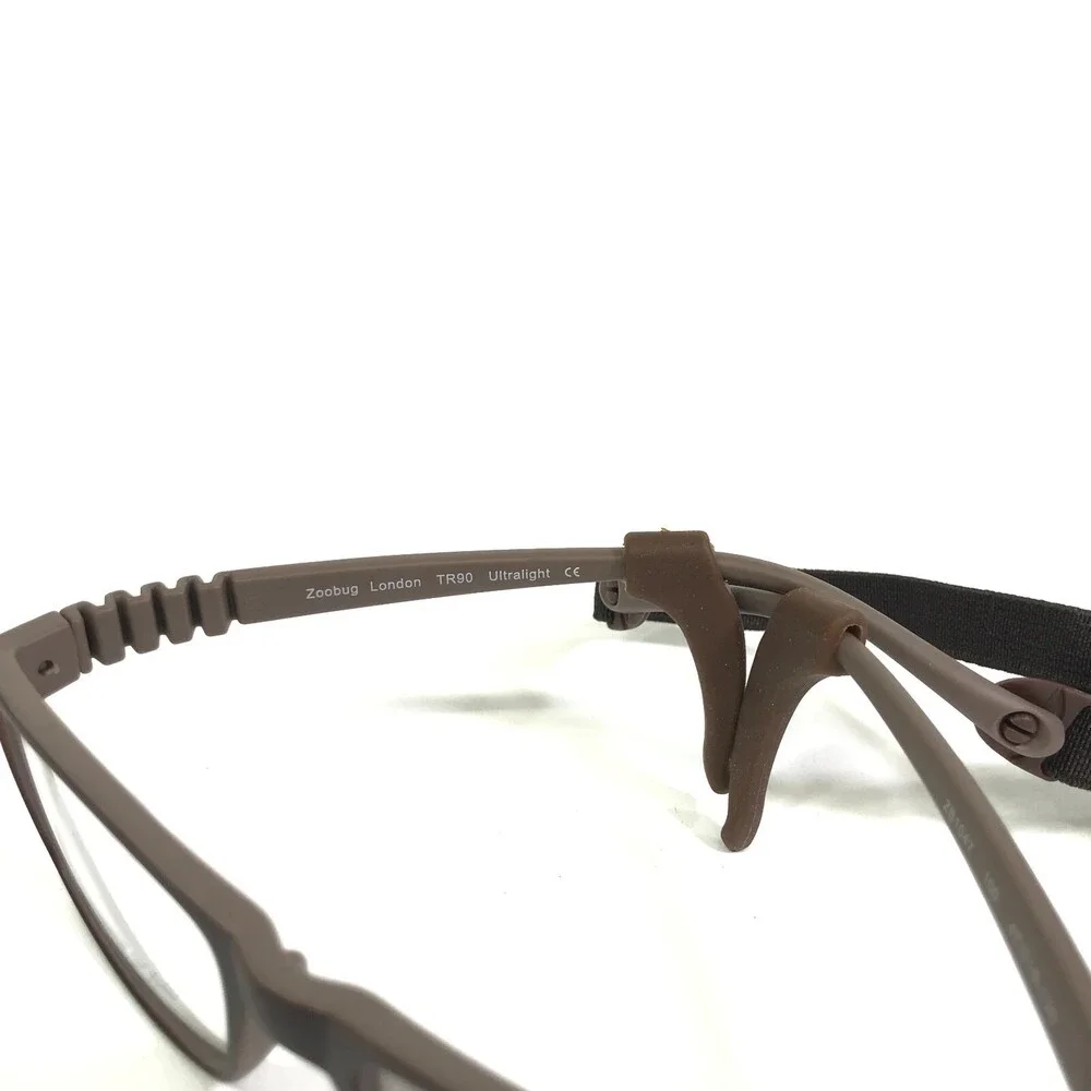 Zoobug Eyeglasses Frames ZB1047 100 Rubberized Matte Brown Hingeless 47-16-130